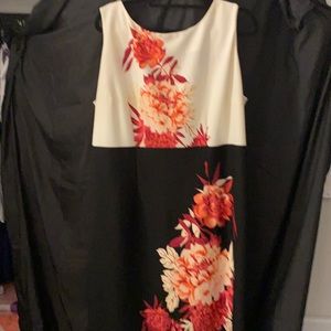 Lane Bryant dress size 18/20 two-tone what beautiful flowers up and down
